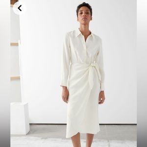 &other stories wrap Midi dress - white/ brand new with tag/ US 4
